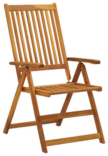 vidaXL Patio Folding Chairs 8 Pcs Camping Garden Lawn Chair Solid Wood Acacia