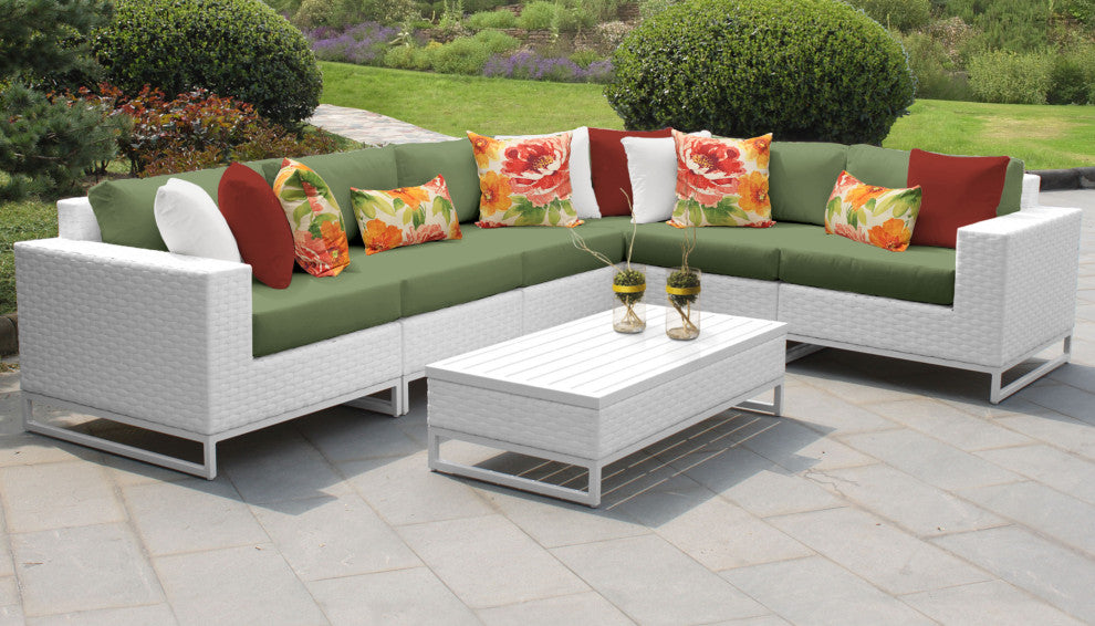 Miami 7 Piece Outdoor Wicker Patio Furniture Set 07g