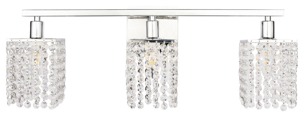 Chrome Finish And Clear Crystals 3-Light Wall Sconce