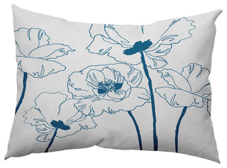 Popping Poppies Decorative Throw Pillow, Teal, 14"x20"