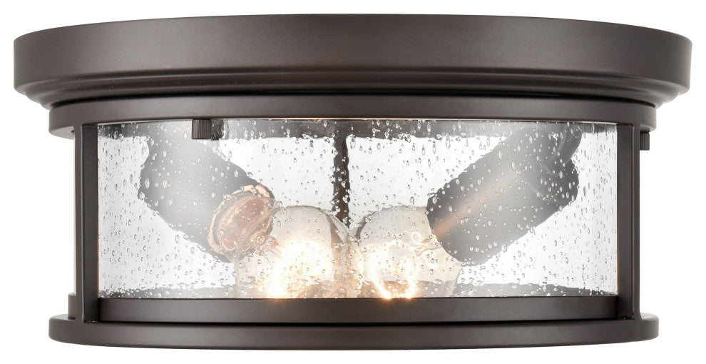 2 Light 12 in. Powder Coat Bronze Outdoor