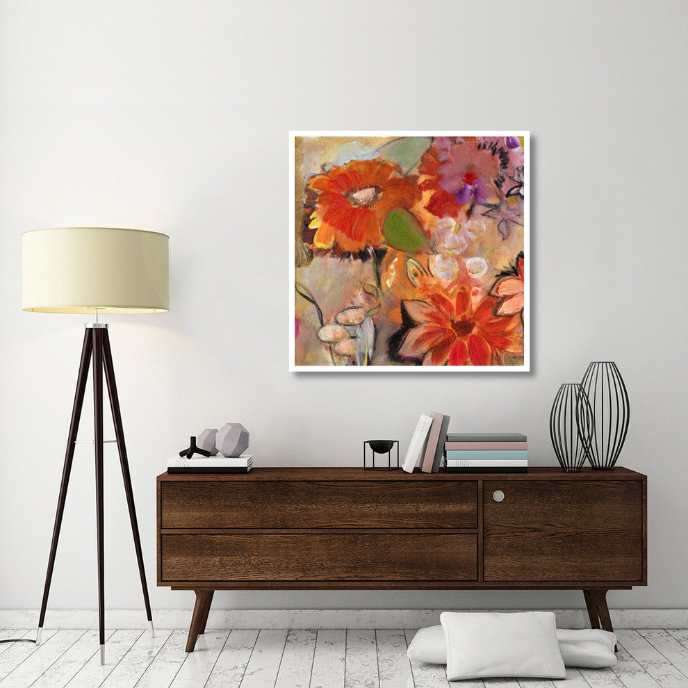 "Garden of a Joyful Day TL" Digital Paper Print by Joan Elan Davis, 42"x42"
