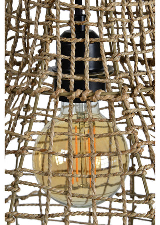Nahanni Natural Finish Iron Seagrass Mesh Ceiling Light Pendant