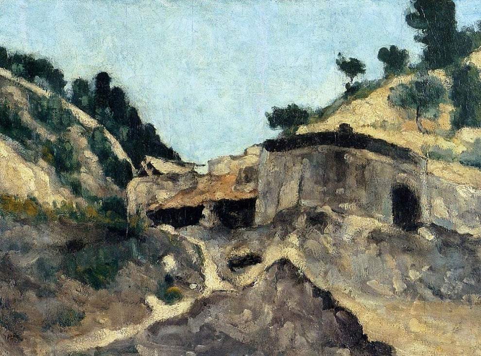 Paul Cezanne Landscape With Watermill, 21"x28" Wall Decal