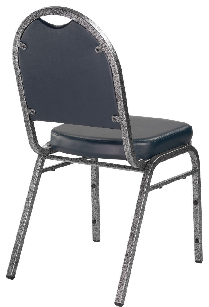 NPS 9200 Vinyl Stack Chair, Midnight Blue Seat/ Silvervein Frame