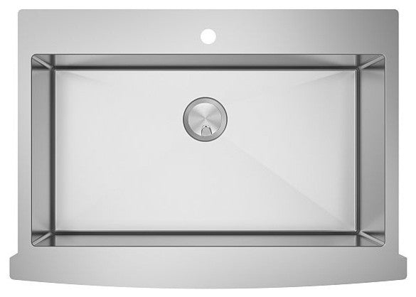 Transolid Diamond Stainless Steel 36-in Dual Mount Kitchen Sink, Stainless