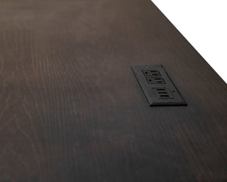 Traditional Wood Writing Desk Dark Brown