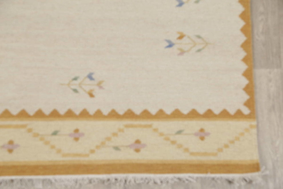 Kilim Hand Woven Southwestern Oriental Area Rug, Beige, 4x7