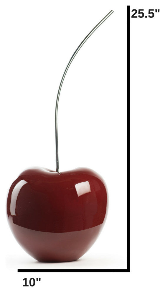 Cherry Resin Handmade Sculpture, Red Wine, Large