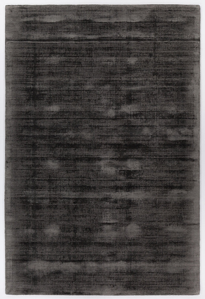 Tricia Handwoven Contemporary Solid Rug, Charcoal, Rectangular 9''x13''