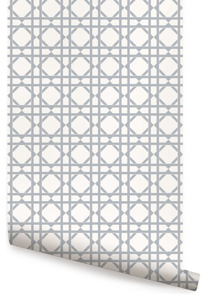 Geometric Peel and Stick Peel and Stick Vinyl Wallpaper , Grey, 24"w X 60"h