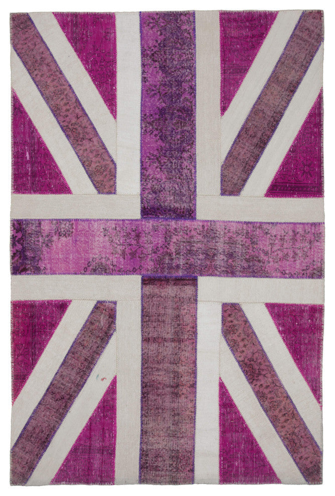 Rug N Carpet - Handwoven Anatolian 6' 8'' x 9' 11'' Flag Patchwork Rug