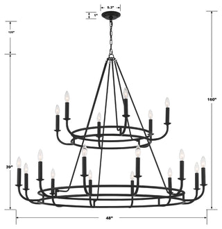 Bailey 18-Light Matte Black Chandelier