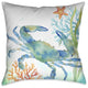 Laural Home Sea Life Blue Crab 18" X 18" Indoor Decorative Pillow