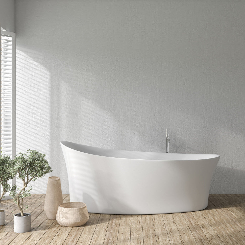 Loja 67" x 33" Soaking Bathtub, White Finish