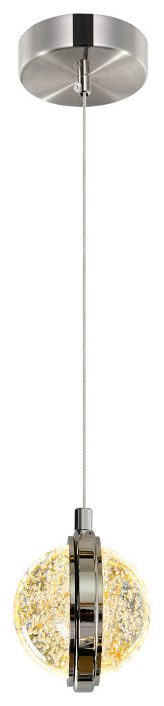 Salvador 4 in LED Integrated Polished Nickel Pendant