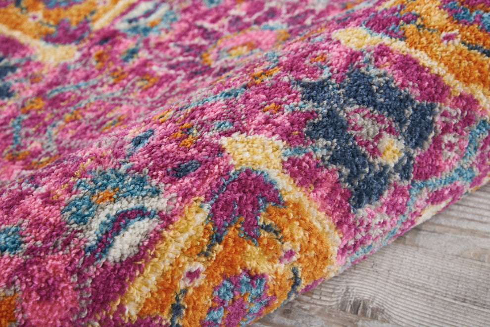 Nourison Passion 4' x Round Fuchsia Bohemian Indoor Area Rug