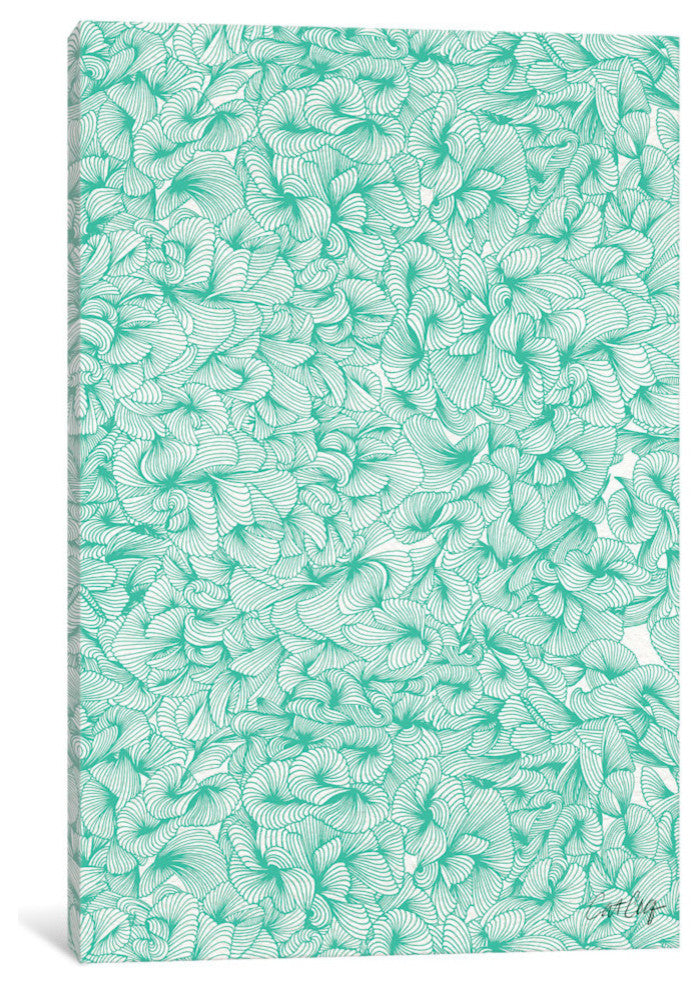 "Abstract Pattern Turquoise Artprint" by Cat Coquillette, 26x18x1.5, 1-Piece
