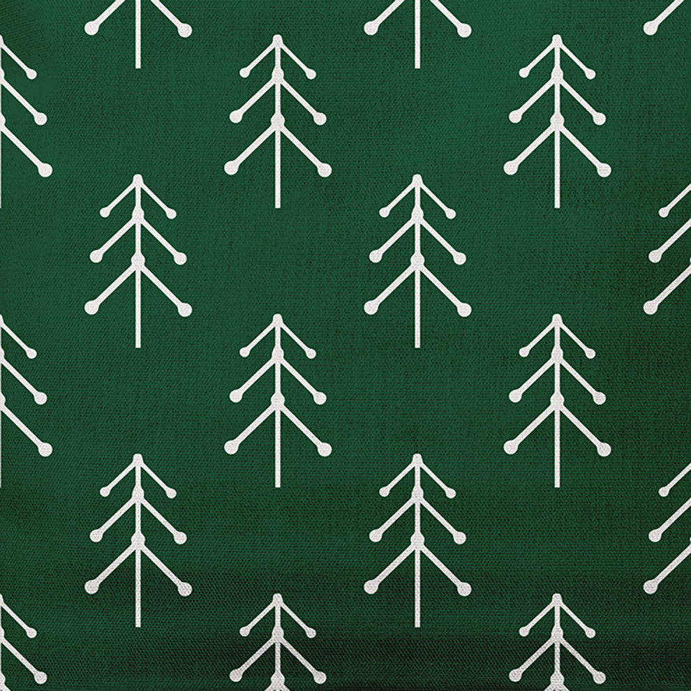 Pine Colored Patterned Trees Polyester Throw Pillow, 20"x20"