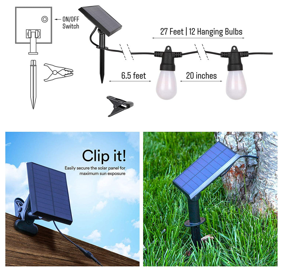 Solar Ambience Pro with Flaming, Flickering LED Bulbs, Nonhanging