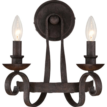 Quoizel NBE8702RK Two Light Wall Sconce Noble Rustic Black