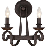 Quoizel NBE8702RK Two Light Wall Sconce Noble Rustic Black