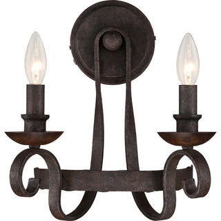 Quoizel NBE8702RK Two Light Wall Sconce Noble Rustic Black