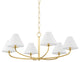 Stacey 6-Light Chandelier, Aged Brass