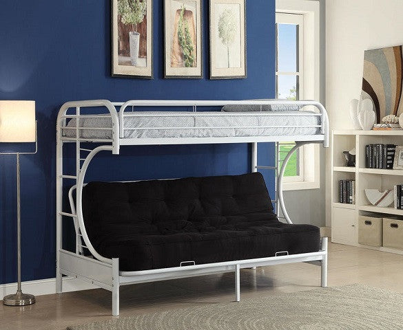 Cabot Twin XL over Queen Futon Bunk Bed, White