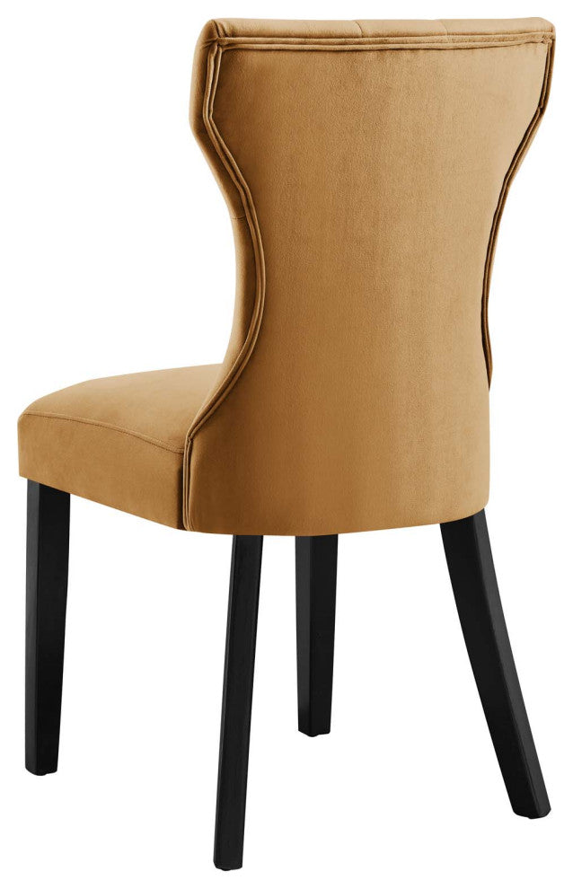 Side Dining Chair, Set of 2, Brown, Velvet, Modern, Cafe Bistro Hospitality