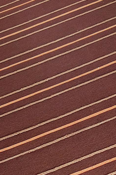 Hand Woven Brown Wool Area Rug, Brown, 6''6"x9''9"
