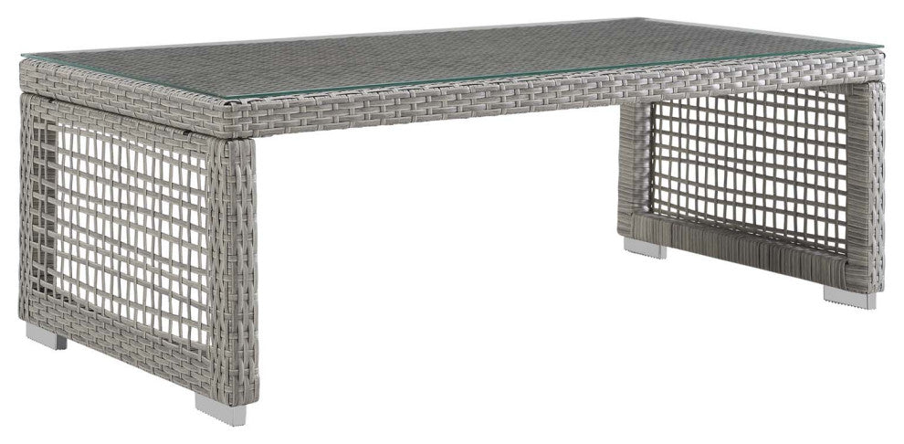 Aura Rattan Outdoor Coffee Table, Gray