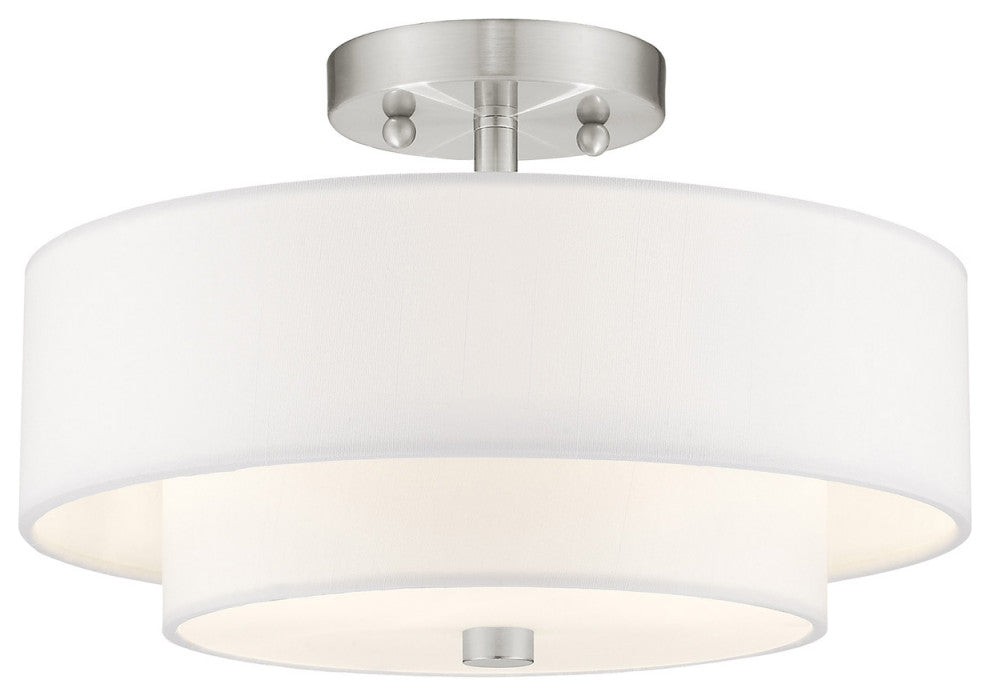 Livex 51043-91 2-Light Brushed Nickel Ceiling Mount, Brushed Nickel