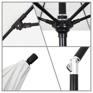 9' Bronze Collar Tilt Crank Aluminum Umbrella, Pacifica, Brick