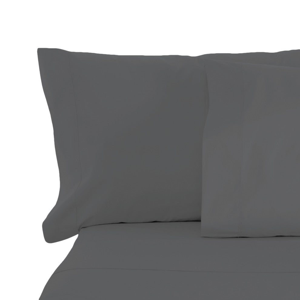 6-Piece 1800 Cotton Bamboo 4 Pillowcases Sheet Deep Pocket, Gray, Queen