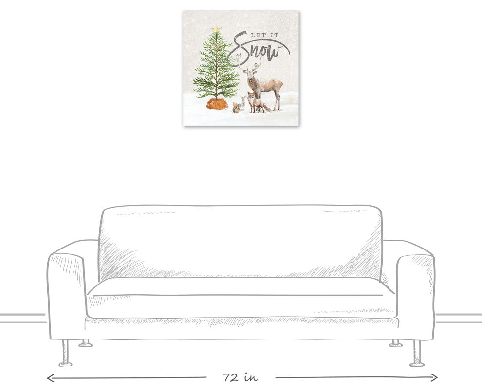 Let It Snow 24x24 Canvas Wall Art