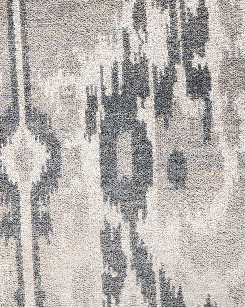 Ikat One-of-a-Kind Handmade Area Rug Gray, 8' 10" x 11' 10"