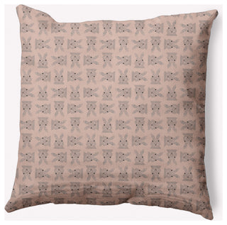 Criss Cross Bunnies Easter Decorative Throw Pillow, Sunwashed Red, 18x18"