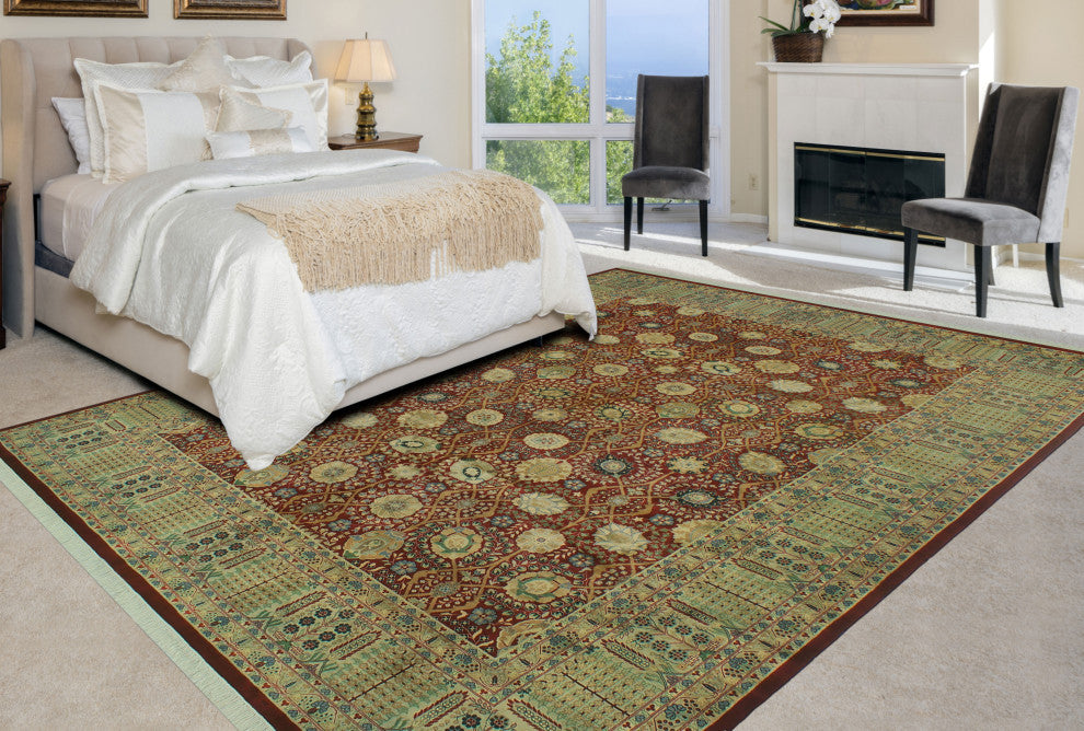 Pak-Persian Kobra Burgundy/Gray Rug, 8'10x11'9