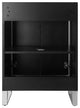 Opulence Bath Vanity, Black Matte, 24", Chrome Hardware, White Carrara Top