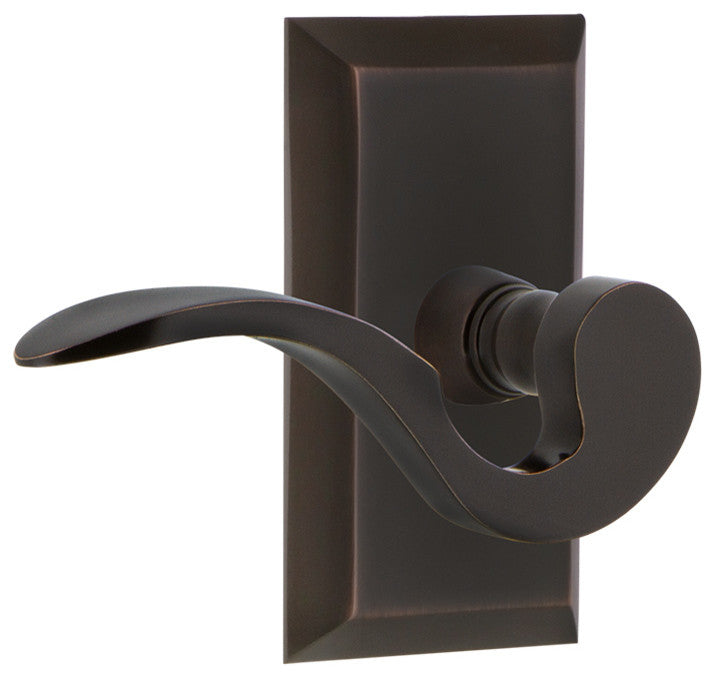 Studio Plate With Manor Lever, Timeless Bronze, Double Dummy, Non-Handed