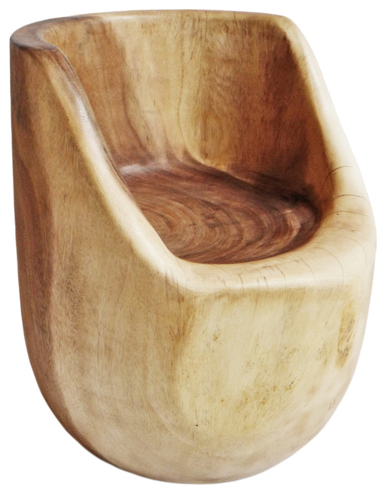 Monkey Pod Wood Scoop Seat