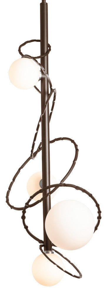 Olympus Vertical Pendant, Bronze Finish, Opal Glass, Standard Overall Height