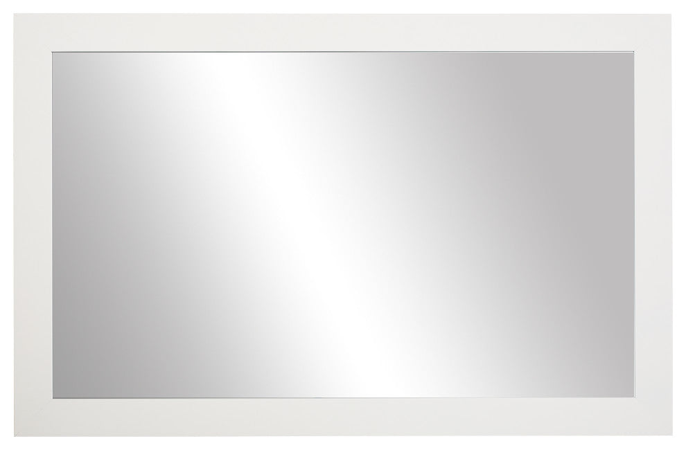 Briscoe White Framed Wall Mirror, 28" X 60"