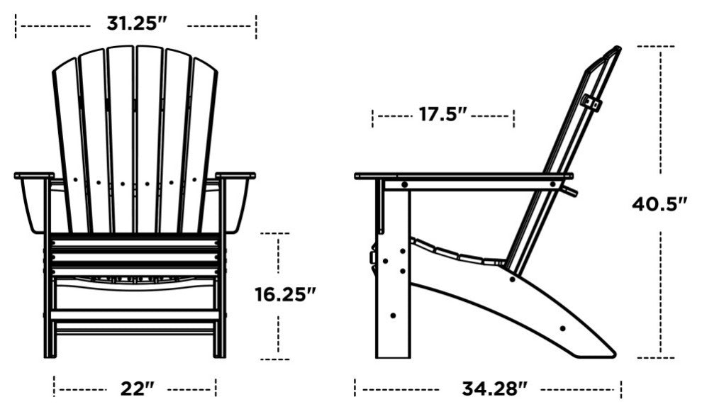 Nautical Curveback Adirondack Chair, White