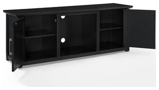 Camden 58" Low Profile TV Stand With Fireplace Black