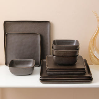 Stone Lain Jonny Stoneware Dinnerware Set, Brown, 24-Piece