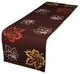 Rustic Autumn Embroidered Fall Table Runner, Coffee, 16"x70"