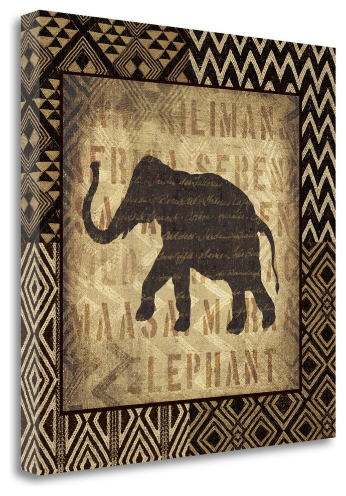 "African Wild Elephant Border" By Wild Apple Portfolio, Gallery Wrap Canvas