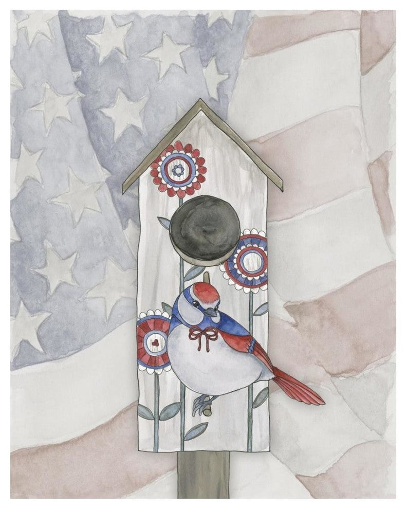 "Americana Birdhouse III" Digital Paper Print by Elyse DeNeige, 22"x26"